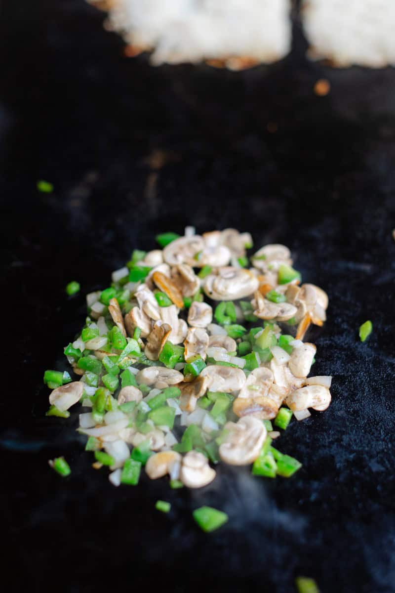 Fresh Vegetables Cooking on a Blackstone Griddle