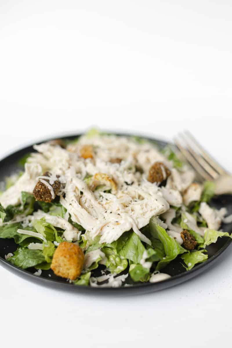 A Fully Assembled Chicken Caesar Salad