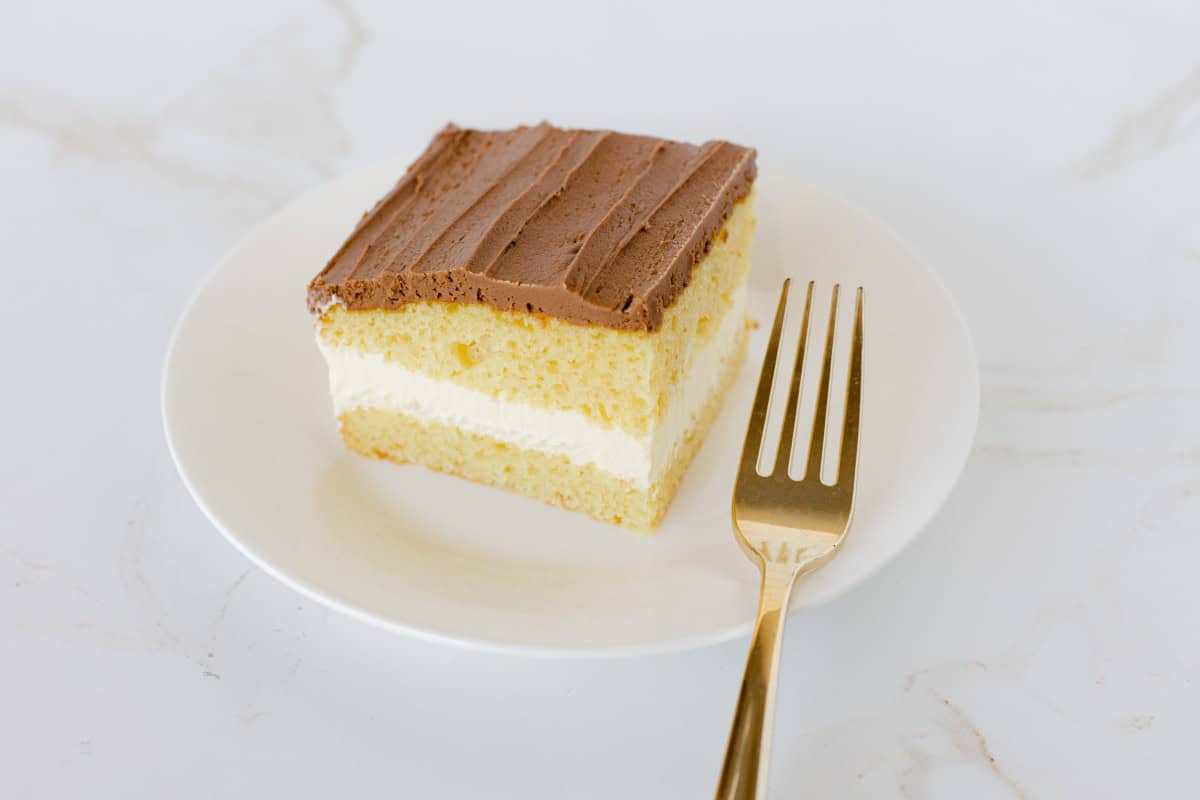 Boston Cream Pie on a plate