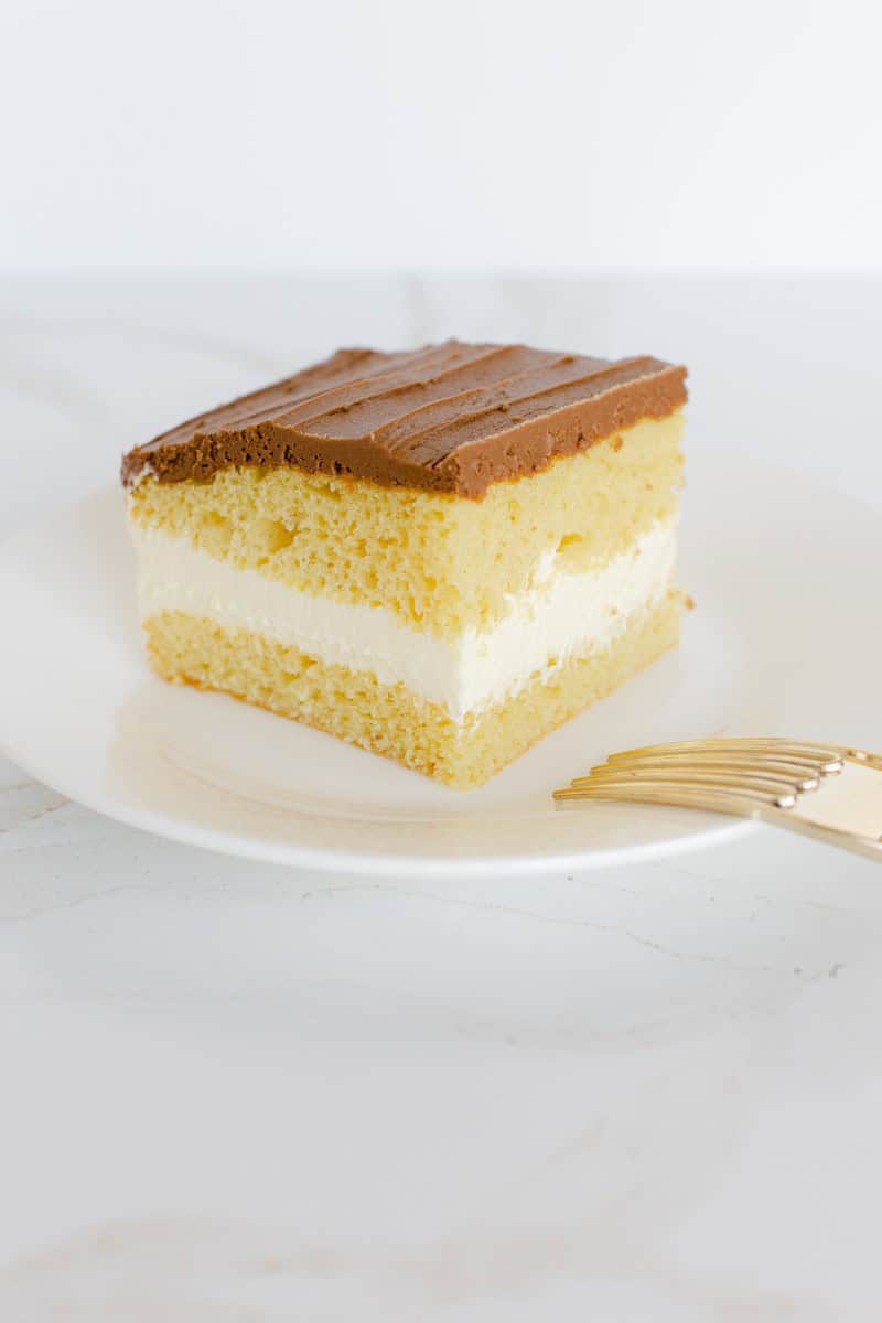 A Slice of Boston Cream Cake
