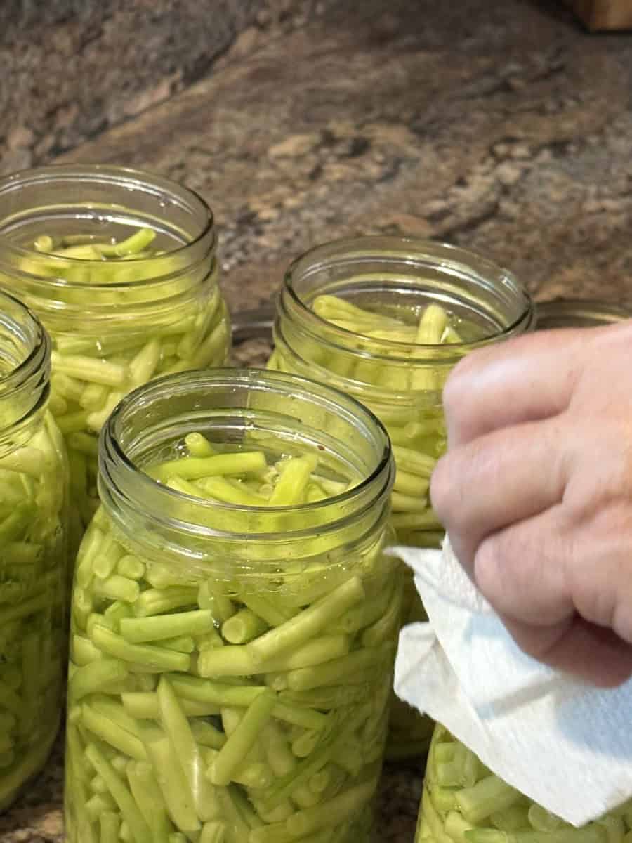 Wipe the Top of the Rims of Each Jar Before Placing the Lid on Top
