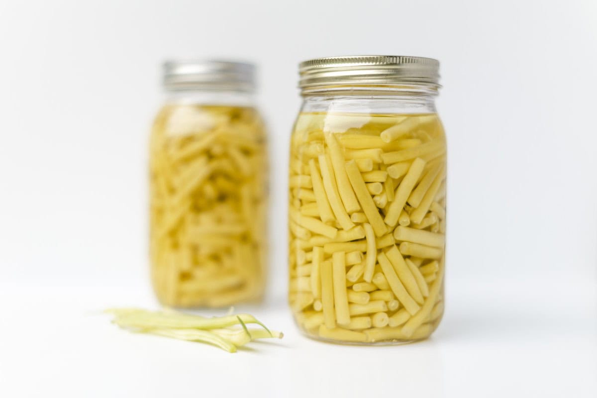 Raw Packed Beans in 2 Glass Quart Jars