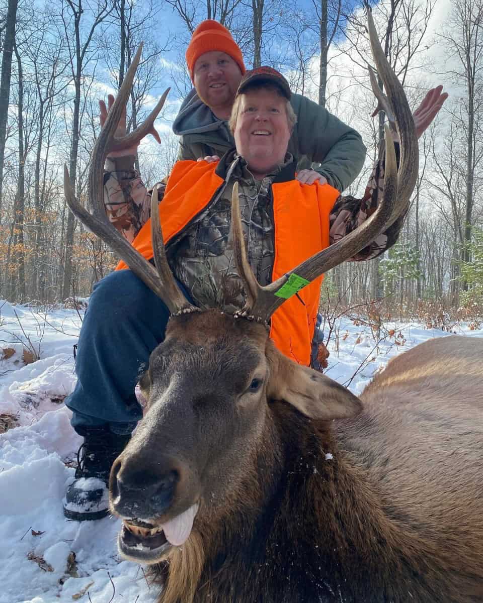 Joel and Alex Makey with an Elk