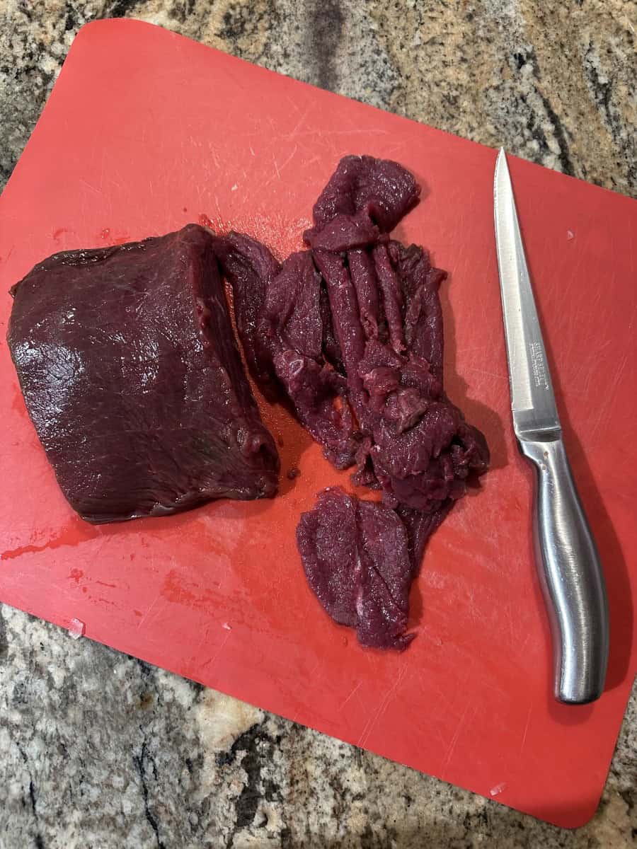 Slicing Elk Backstrap
