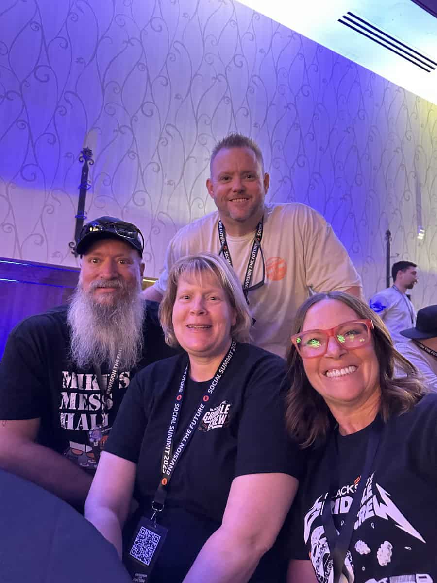 Chef Sherry Ronning, Mike McCourt, Matthew Hussey, and Tawnya Williams at the Blackstone Social Summit