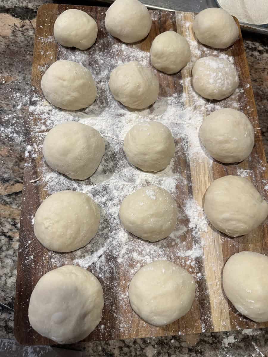 Portioned English Muffin Dough Balls