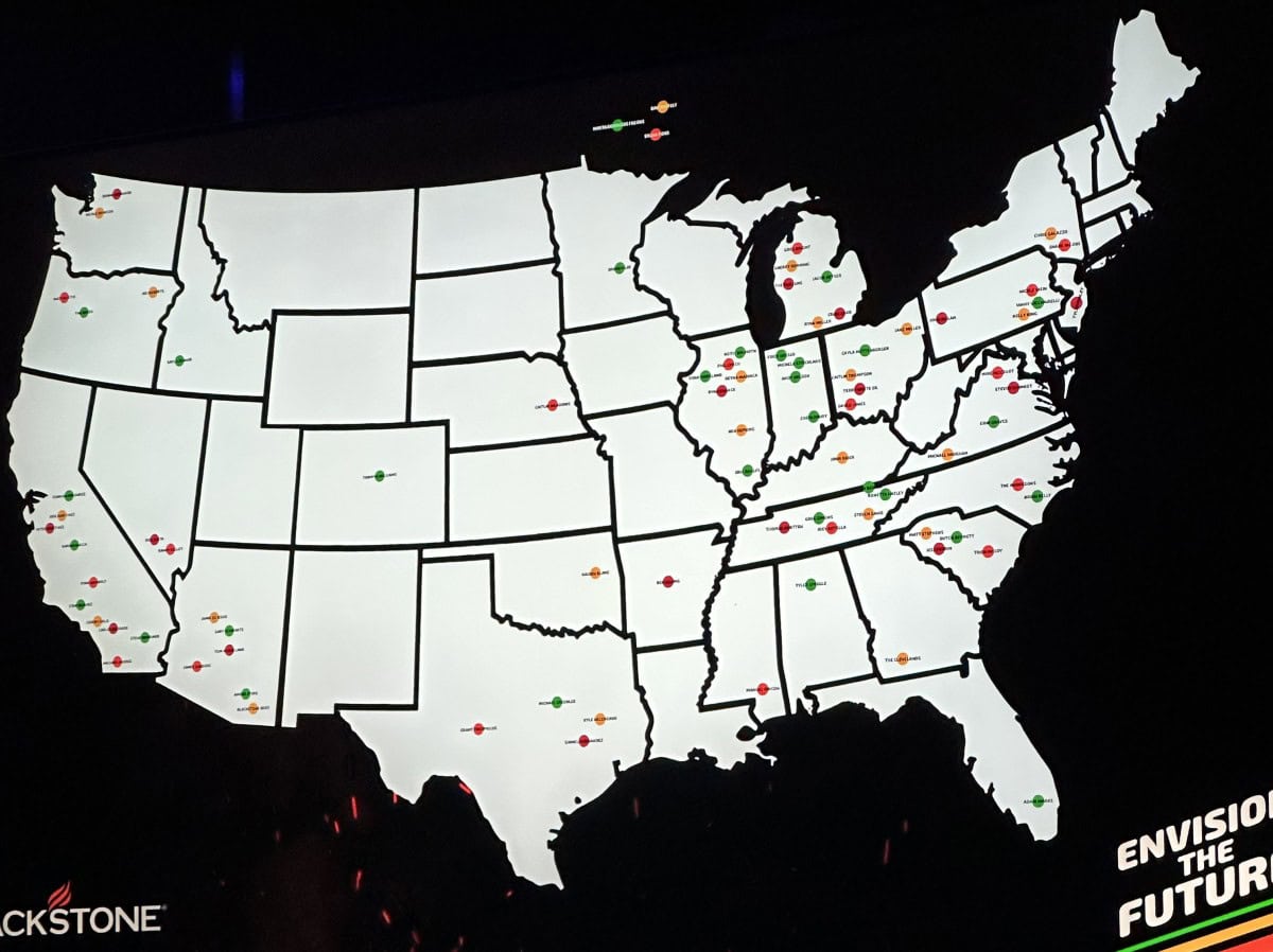 US Map of where the 2025 Griddle Crew Members are located