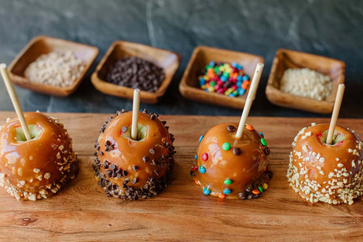 Four Caramel Apples