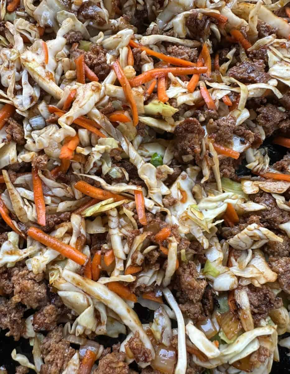 Raw Coleslaw Mix with Ground Pork