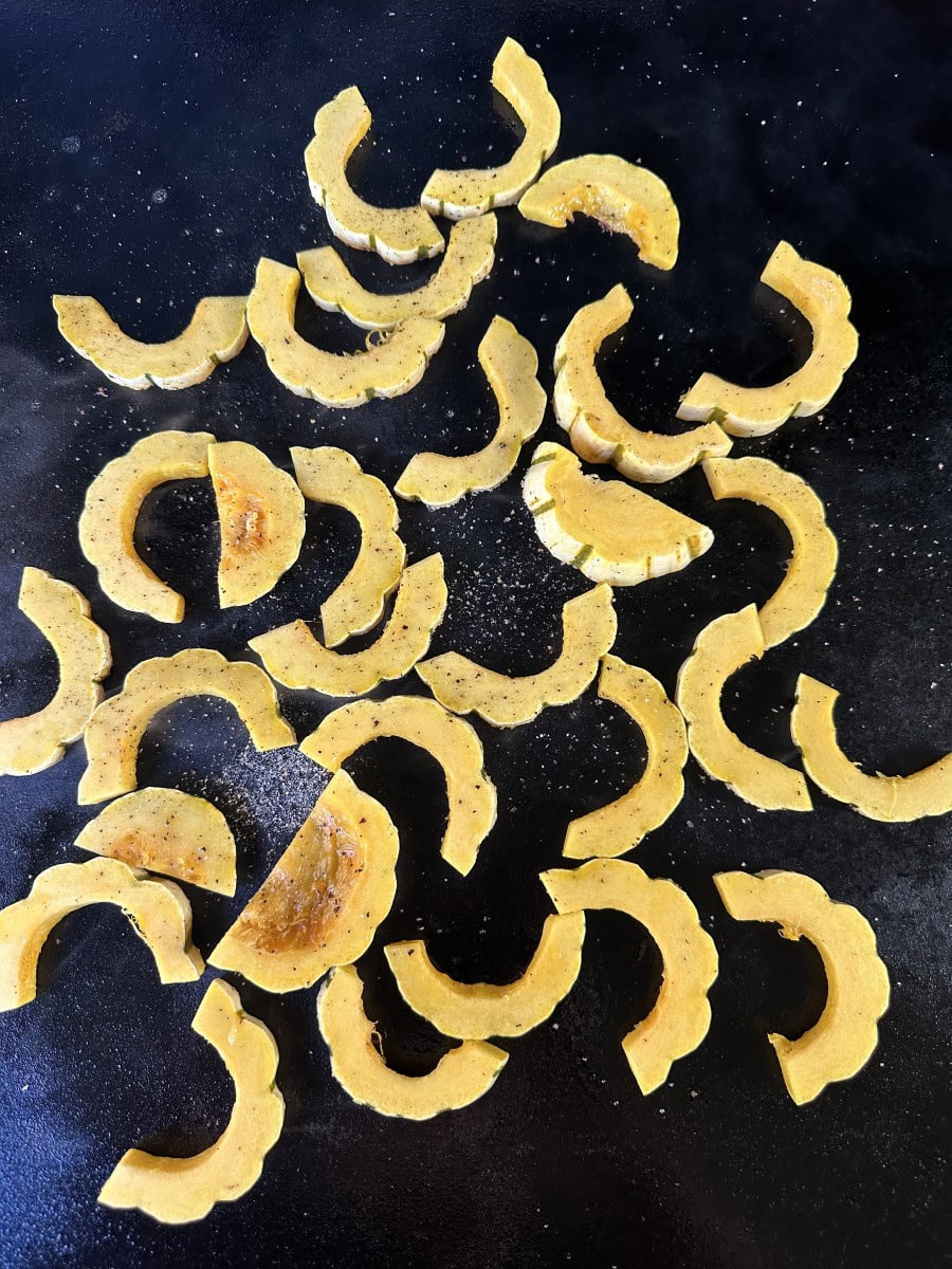 How to roast delicata squash on a Blackstone Griddle