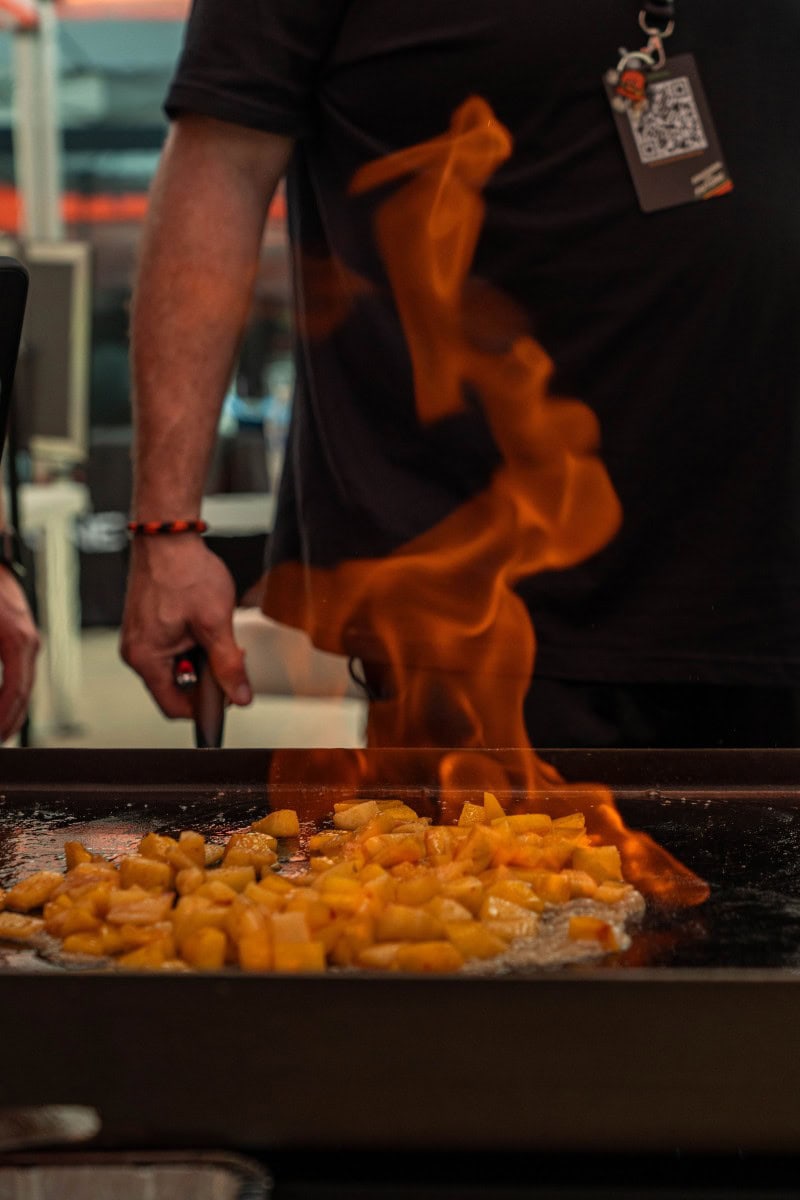 Flambe Fruit on a Griddle