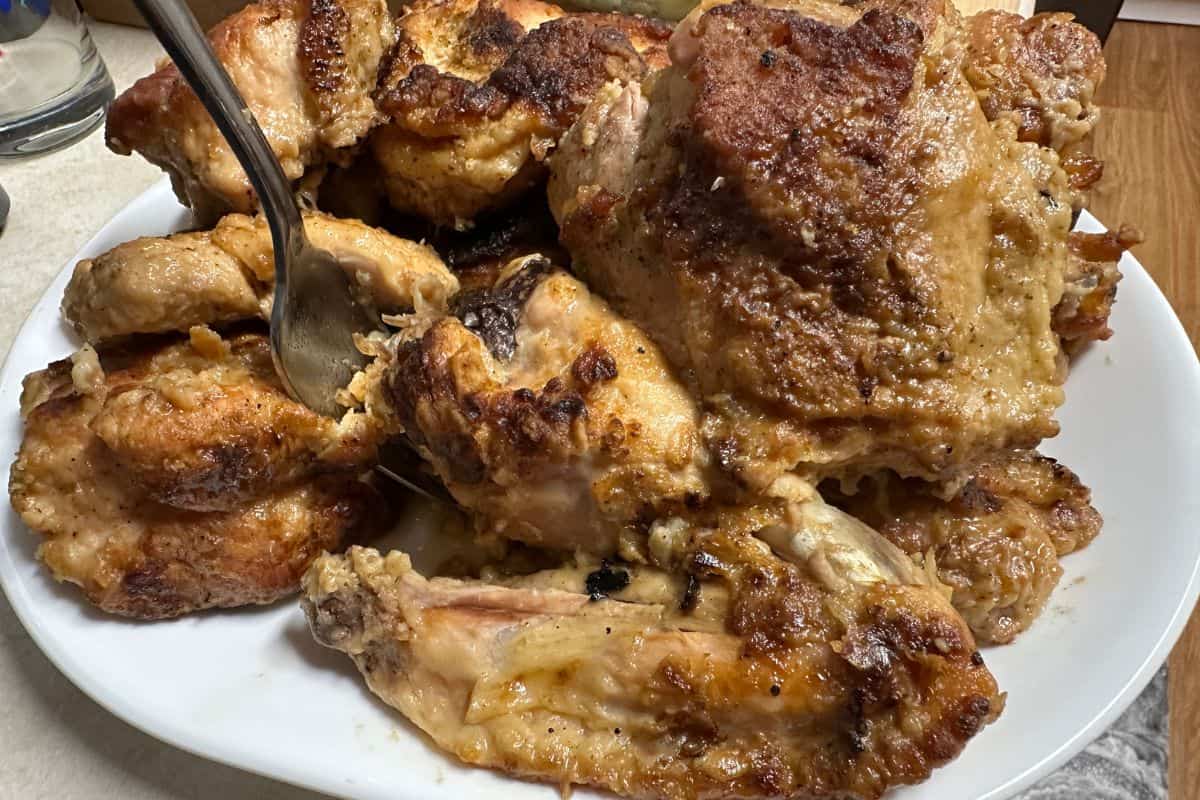 A Plate of Griddle Fried Turkey Pieces