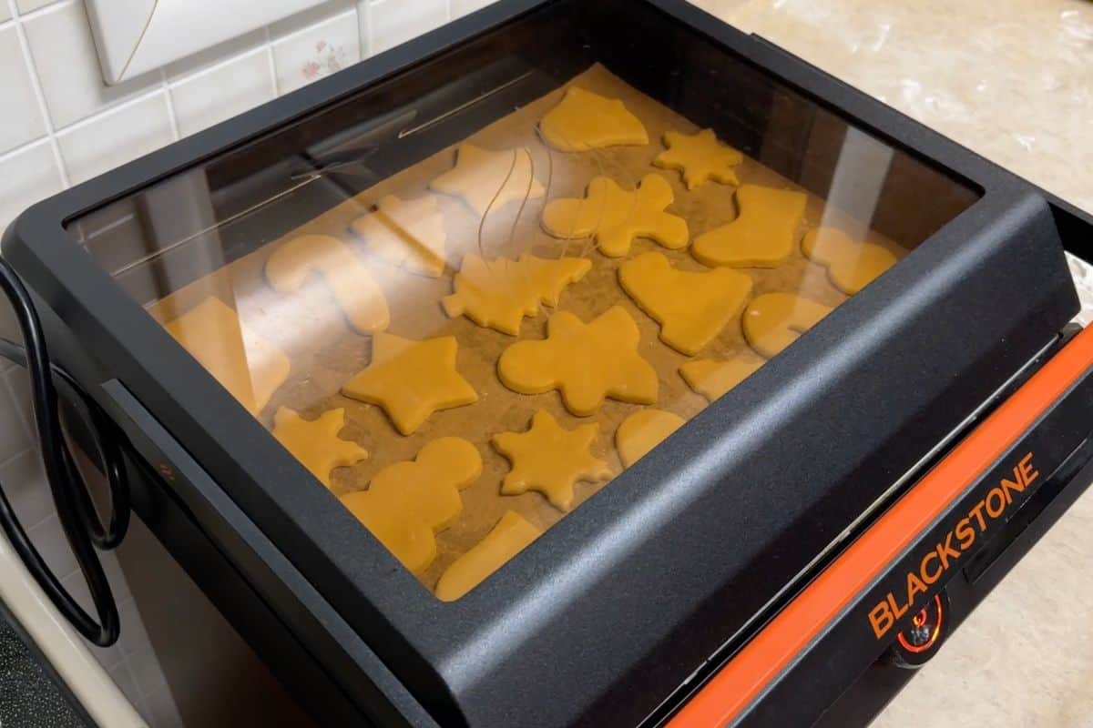 Dome Lid of an Electric Blackstone Griddle Baking Sugar Cookies