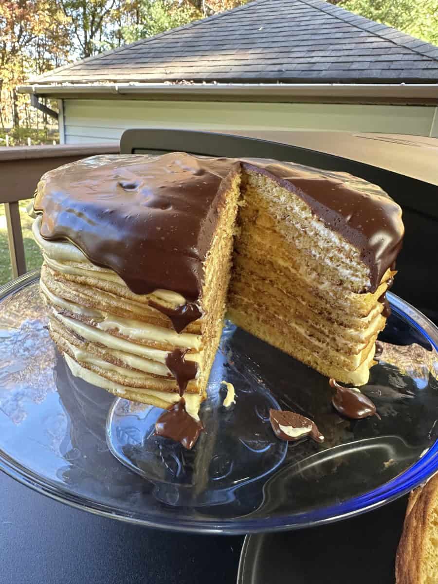 Layers of Boston Cream Pie