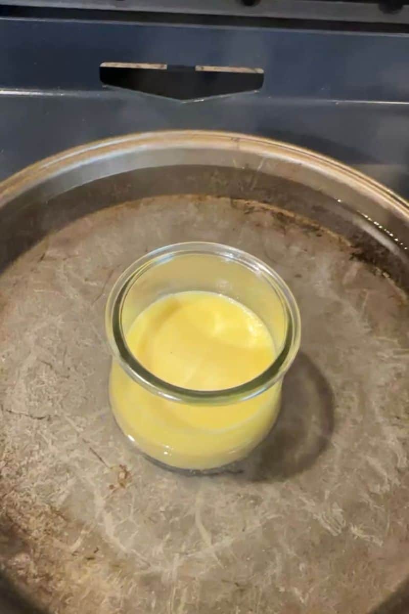 Custard Cup in a Hot Water Bath