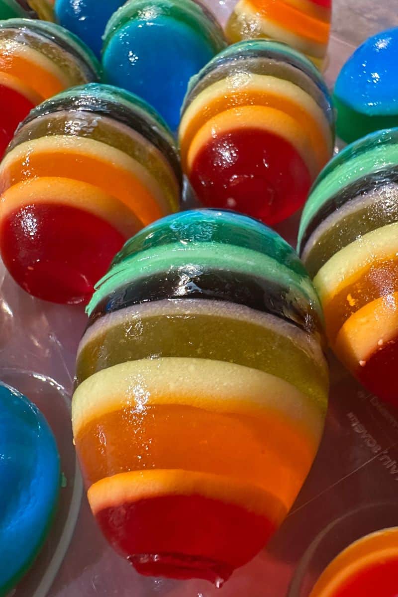 Closeup of Jello Easter Egg Layers