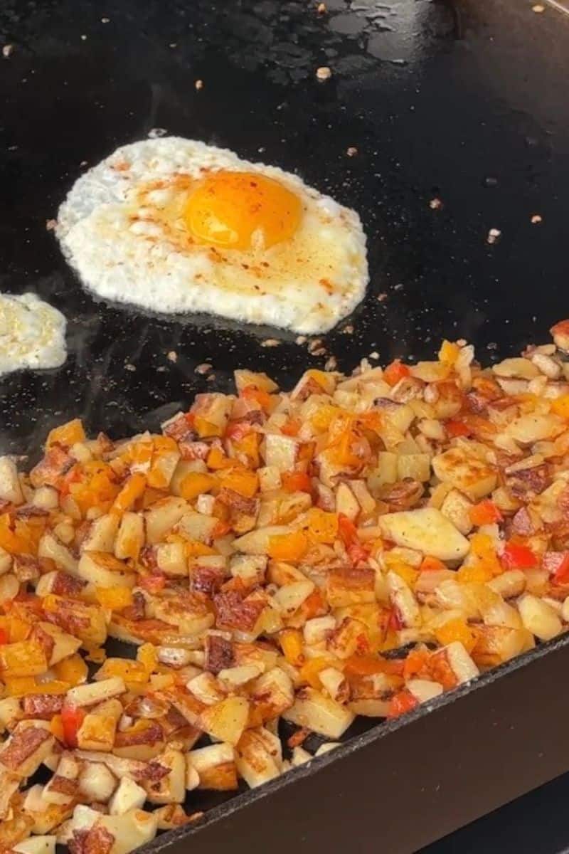Griddle Fried Egg with Obrian Potato