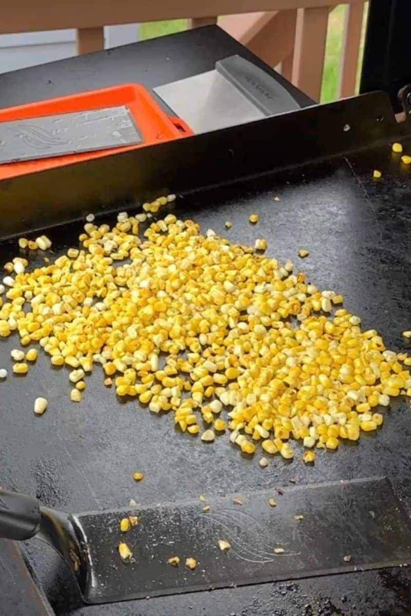 Closeup of Griddle Fried Corn
