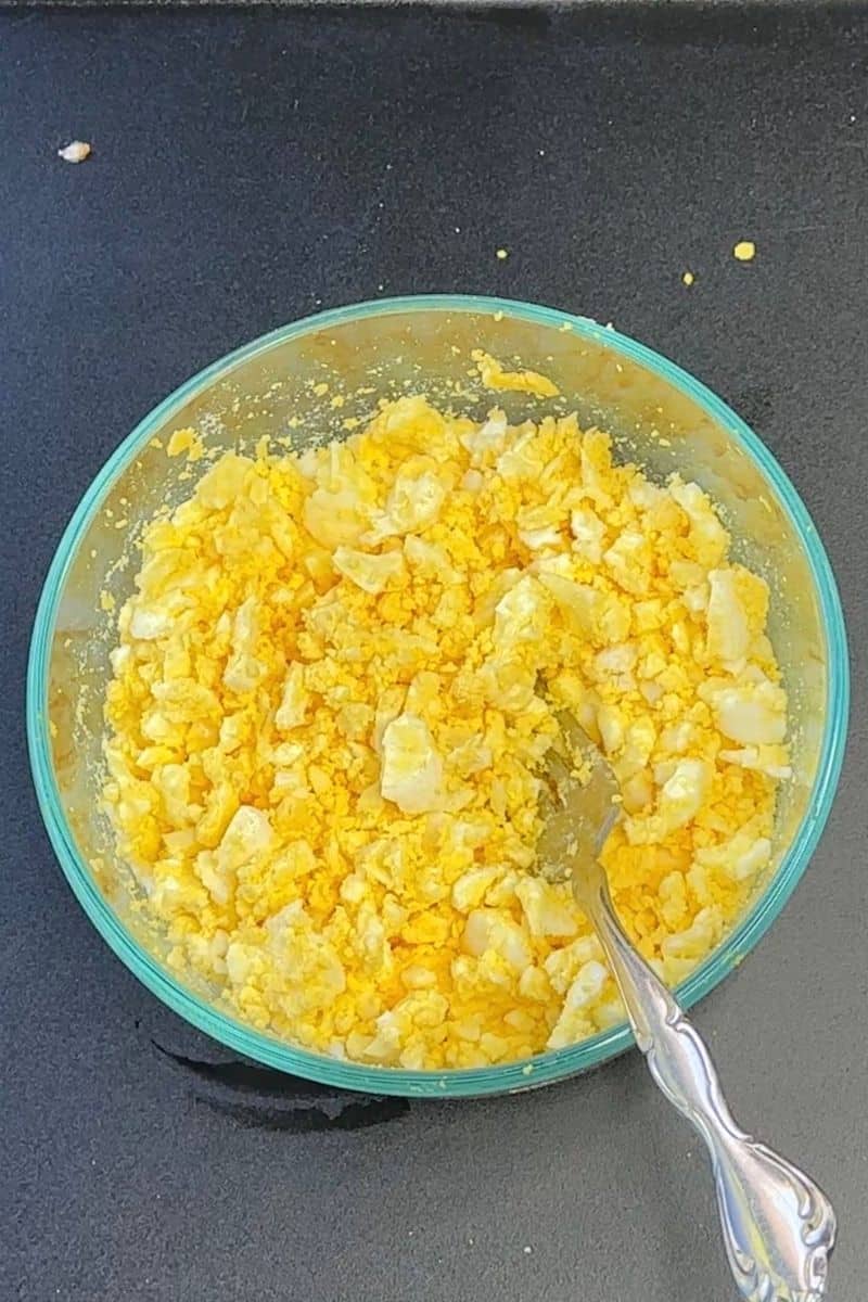 Smashed Hard Boiled Eggs